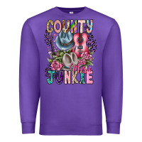 Purple country music junkie Premium Sweatshirt - CowhideDigitalArt