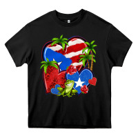 Black puerto rico hearts Heavy Core Tee - NancyCooperArtShop
