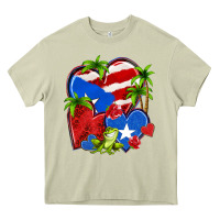 Mossy puerto rico hearts Heavy Core Tee - NancyCooperArtShop