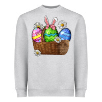 Heather Grey Easter eggs  Easter Day Heavyweight Sweatshirt - CowGirlArtShop