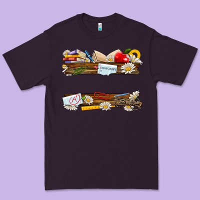 Floral Teacher Custom Name Premium Tee Designed By Nancycooperartshop
