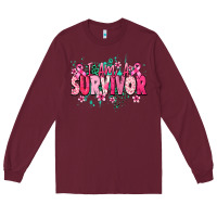 Burgundy I am a survivor Cancer Awareness Long Sleeve Tee - HowdyJamesFarm