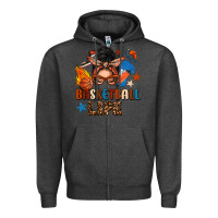 Charcoal Heather basketball life messy bun Zipper Hoodie - FaDigitalArtStudio
