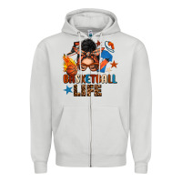 Dove Grey basketball life messy bun Zipper Hoodie - FaDigitalArtStudio
