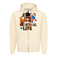 Sandshell basketball life messy bun Zipper Hoodie - FaDigitalArtStudio