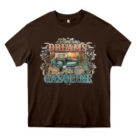Chocolate Brown runs on dreams and gasoline truck western Heavy Core Tee - NancyCooperArtShop