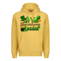 Antique Gold Let the shenanigans begin St. Patricks Day Premium Hoodie - FaDigitalArtStudio