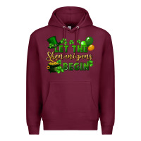 Burgundy Let the shenanigans begin St. Patricks Day Premium Hoodie - FaDigitalArtStudio