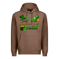Chestnut Let the shenanigans begin St. Patricks Day Premium Hoodie - FaDigitalArtStudio