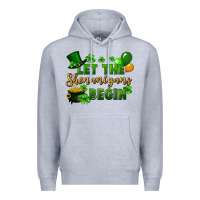 Heather Grey Let the shenanigans begin St. Patricks Day Premium Hoodie - FaDigitalArtStudio