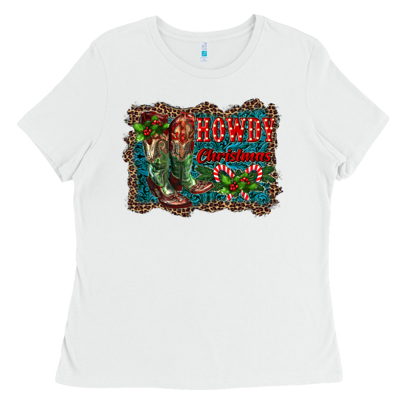 Howdy Christmas Boots Ladies Tee by RanaPortraitStore | Teevron