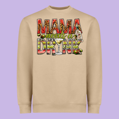 Mama Needs A Drink Mother's Day Heavyweight Sweatshirt Designed By Howdyjamesfarm