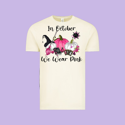 In October We Wear Pink Vintage Tee Designed By Ranaportraitstore