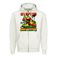 Oatmeal Heather steppin' into juneteenth Zipper Hoodie - FaDigitalArtStudio
