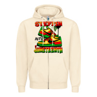 Sandshell steppin' into juneteenth Zipper Hoodie - FaDigitalArtStudio