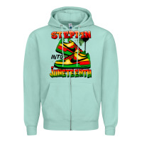 Seafoam steppin' into juneteenth Zipper Hoodie - FaDigitalArtStudio