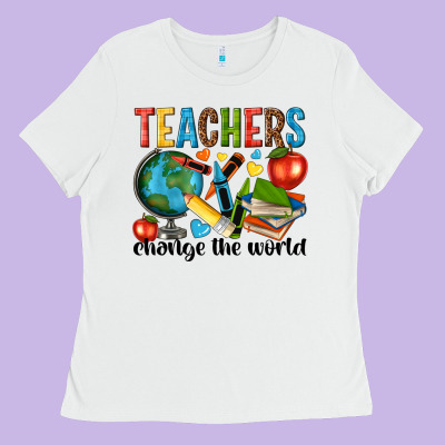 Teachers Change The World Ladies Tee Designed By Nancycooperartshop
