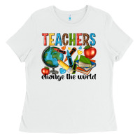 White teachers change the world Ladies Tee - NancyCooperArtShop