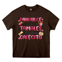 Chocolate Brown pandulce bunuelos tamales abuelita cafecito Heavy Core Tee - MaliasSmallBusiness