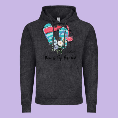 Wine Flip Flops Girl Vintage Hoodie Designed By Bettercallsaul