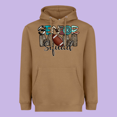 Senior Mom Squad Football Design Heavyweight Hoodie Designed By Cowhidedigitalart