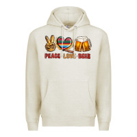 Oatmeal Heather peace love beer bbs Premium Hoodie - BundleAndBundleShop