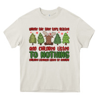 Cream where the tree tops glisten Heavy Core Tee - MaliasSmallBusiness