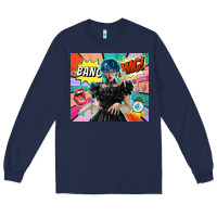 Navy pop art gothic girl Long Sleeve Tee - TumblerDesignByShophia