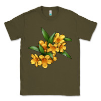 Army Green Yellow Jessamine Flower Illustrations Classic Tee - LillyAllenDesigns