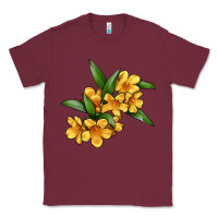 Burgundy Yellow Jessamine Flower Illustrations Classic Tee - LillyAllenDesigns