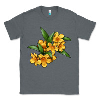 Charcoal Heather Yellow Jessamine Flower Illustrations Classic Tee - LillyAllenDesigns