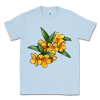Dusty Blue Yellow Jessamine Flower Illustrations Classic Tee - LillyAllenDesigns