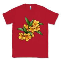 Red Yellow Jessamine Flower Illustrations Classic Tee - LillyAllenDesigns