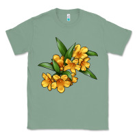 Sage Yellow Jessamine Flower Illustrations Classic Tee - LillyAllenDesigns