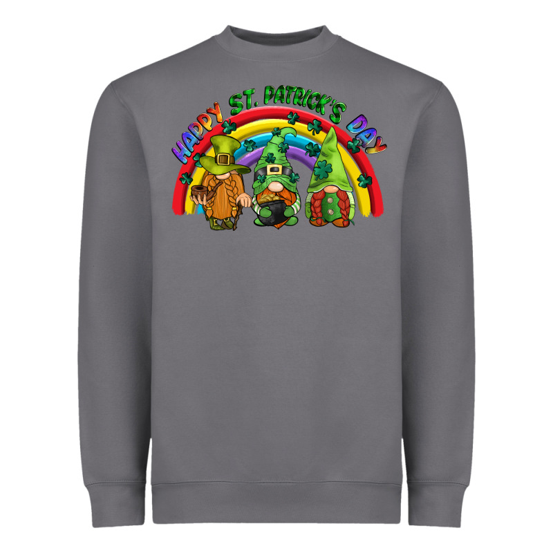 Happy St. Patrick's Day Rainbow Gnomes Heavyweight Sweatshirt by CowGirlArtShop | Teevron