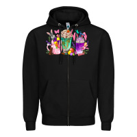 Black Easter Coffee Cups With Bunny Zipper Hoodie - BundleAndBundleShop