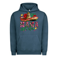 Pigment Midnight Navy mama cita with sombrero hat and roses Urban Hoodie - Artiststas