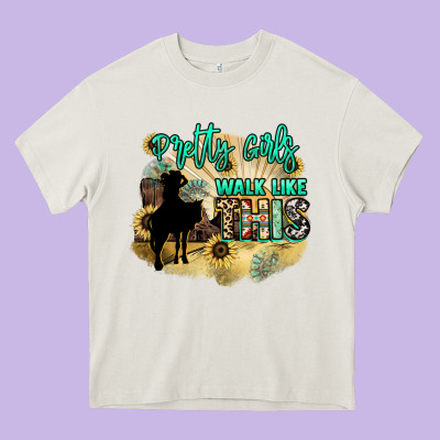 Pretty Girls Walk Like This Heavy Core Tee Designed By Nancycooperartshop