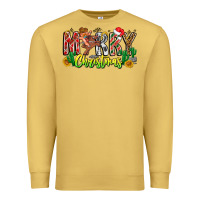 Antique Gold Merry Christmas Premium Sweatshirt - CowhideDigitalArt