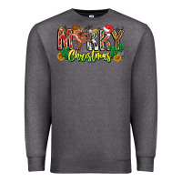 Charcoal Heather Merry Christmas Premium Sweatshirt - CowhideDigitalArt
