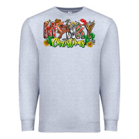Heather Grey Merry Christmas Premium Sweatshirt - CowhideDigitalArt