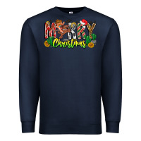 Navy Merry Christmas Premium Sweatshirt - CowhideDigitalArt