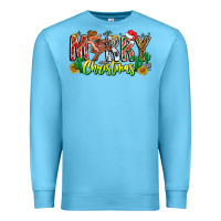 Ocean Blue Merry Christmas Premium Sweatshirt - CowhideDigitalArt