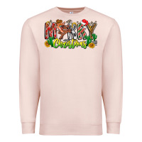 Pale Pink Merry Christmas Premium Sweatshirt - CowhideDigitalArt