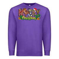 Purple Merry Christmas Premium Sweatshirt - CowhideDigitalArt