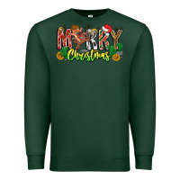 Sports Green Merry Christmas Premium Sweatshirt - CowhideDigitalArt