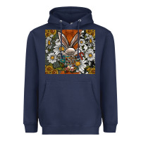 Navy bunny Easter Heavyweight Hoodie - CowhideDigitalArt