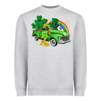 Heather Grey western truck St. Patrick's Day Heavyweight Sweatshirt - HowdyJamesFarm