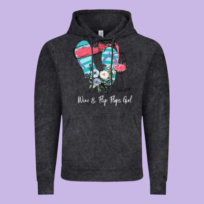Wine Flip Flops Girl Vintage Hoodie Designed By Bettercallsaul