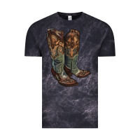Cloud Black cowgirl boots Vintage Tee - RanaPortraitStore